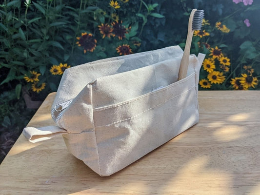 Toiletry Bag, Natural Cotton